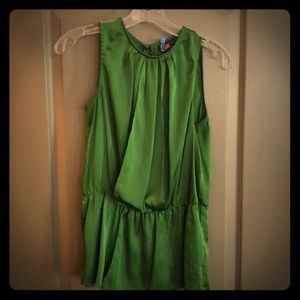 Sleeveless green blouse